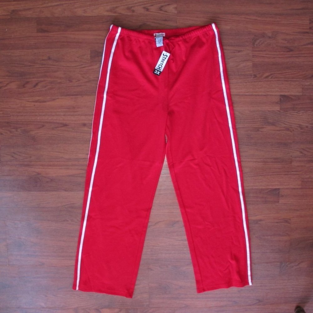 Players Sport Red and White Stretch Workout Pants Size 3X